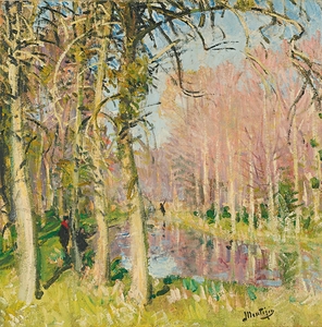 Promenade En Bord De Seine À Veneux Les Sablons by Pierre–Eugène Montézin [1874–1946]